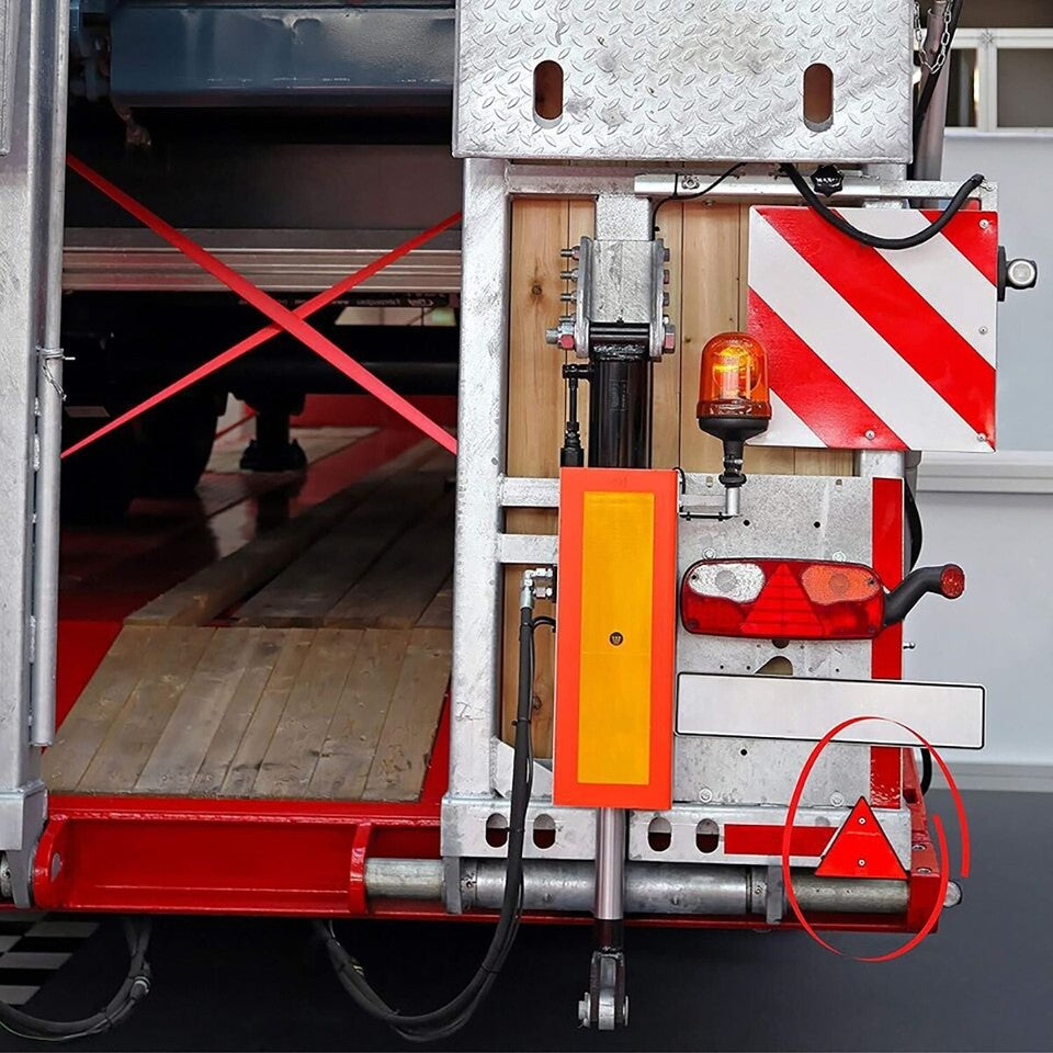 RIFLETTORE CATARIFRANGENTE TRIANGOLO TRIANGOLARE ROSSO PER RIMORCHI ROULOTTE 2PZ