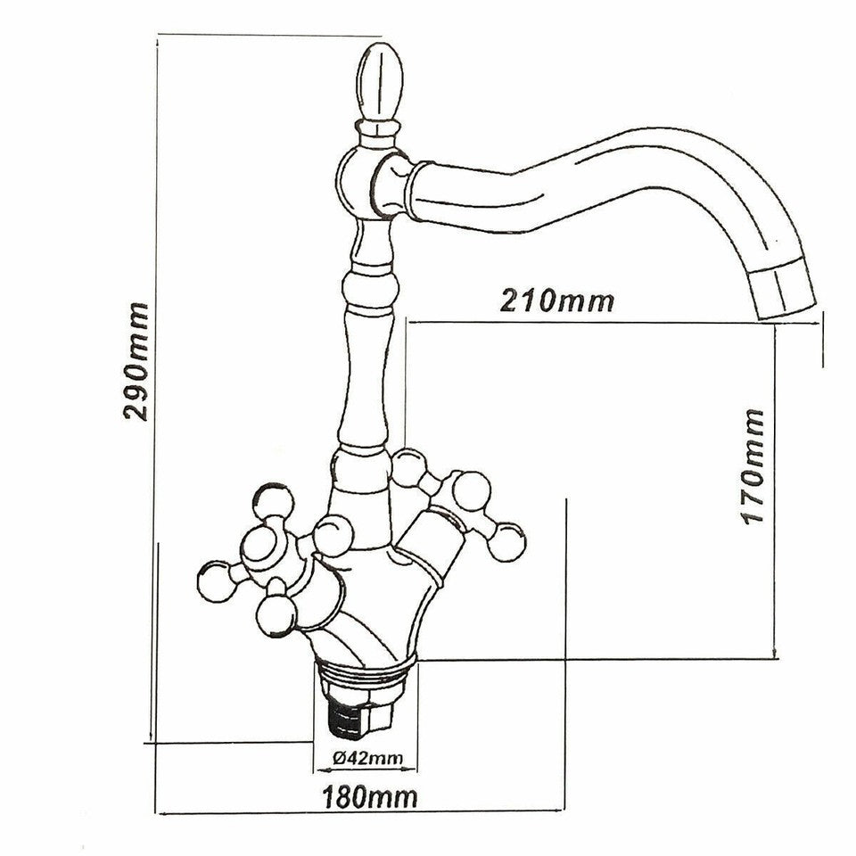 ROBINET ÉVIER CUISINE COL DE CYGNE HAUT ANCIEN MITIGEUR LAVABO CHROMÉ JH-1693