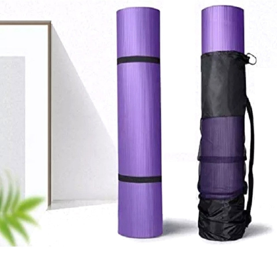 SAC PORTE-TAPIS DE YOGA NOIR AVEC BANDOULIÈRE SPORT 69X21CM