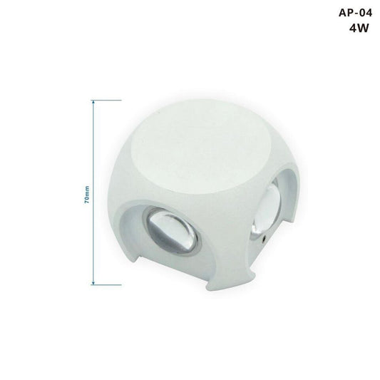APPLIQUE LED 4 LAMPADA PARETE QUADRATO ESTERNO BIANCO FREDDO 6500K 4W ET-31319