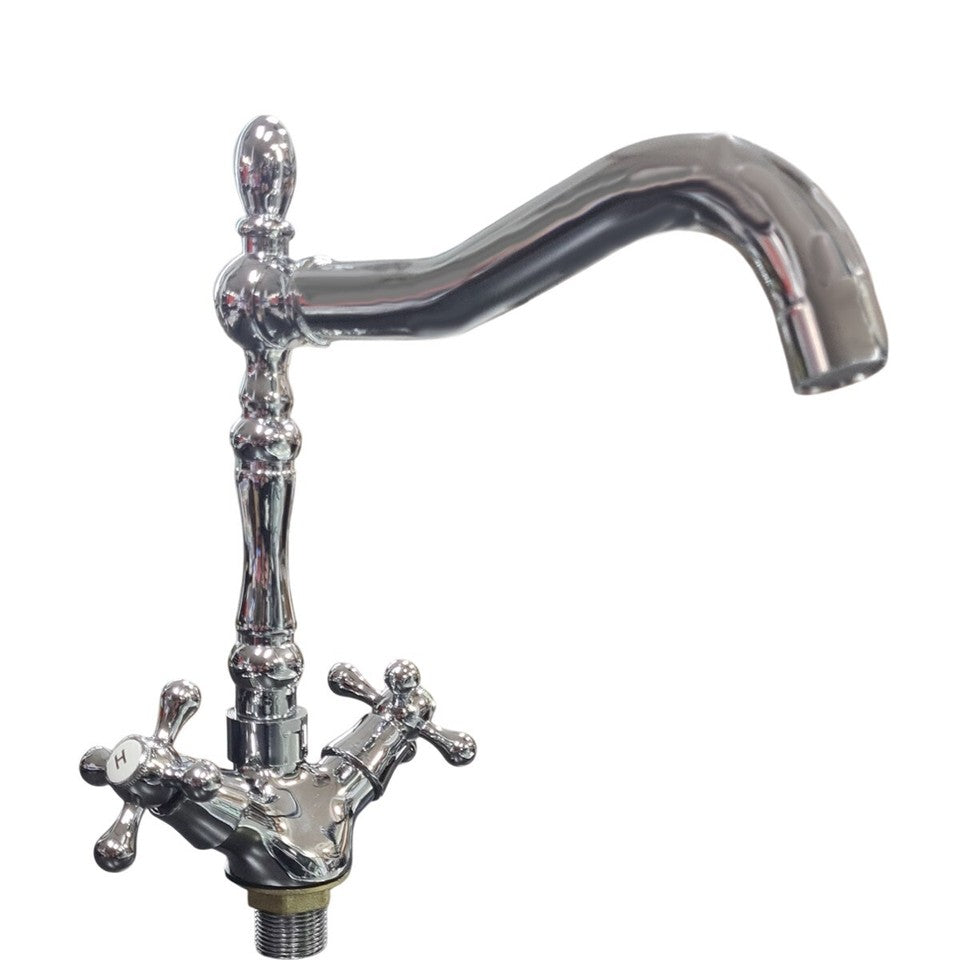 ROBINET ÉVIER CUISINE COL DE CYGNE HAUT ANCIEN MITIGEUR LAVABO CHROMÉ JH-1693