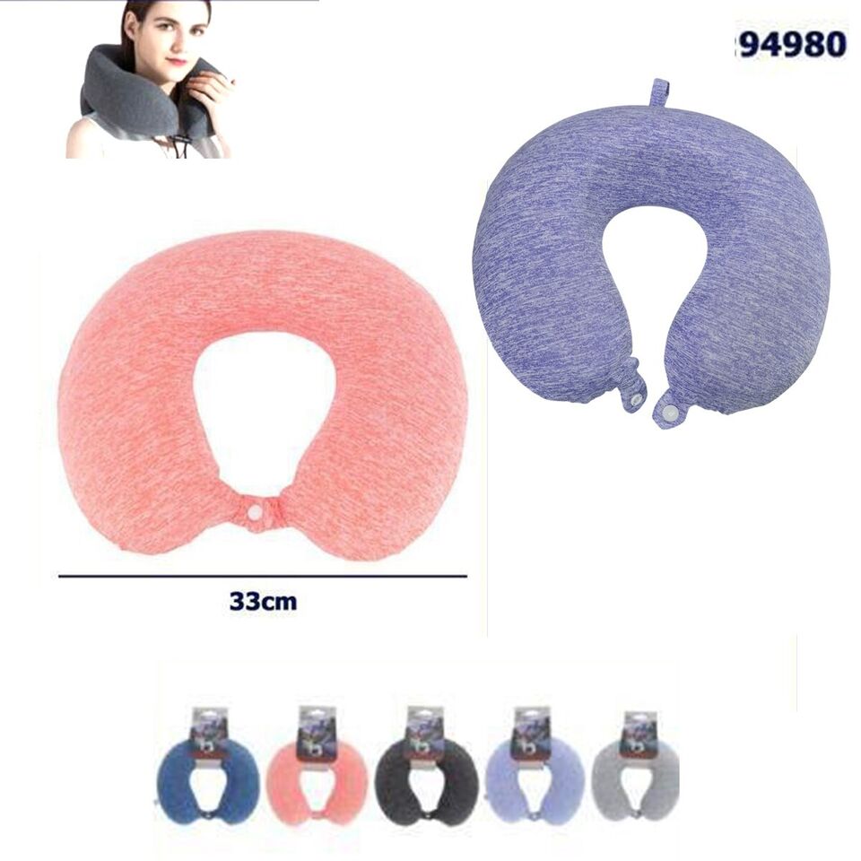 CUSCINO DA VIAGGIO COLLO CERVICALE IN TESSUTO MEMORY FOAM RELAX AUTO TRENO AEREO