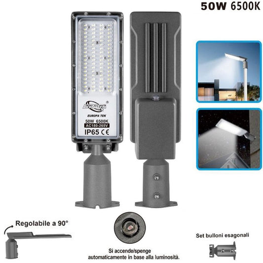 LAMPADAIRE PROJECTEUR À LED 6500K LUMIÈRE FROIDE EXTÉRIEUR ORIENTABLE 90° LD-FX 50W