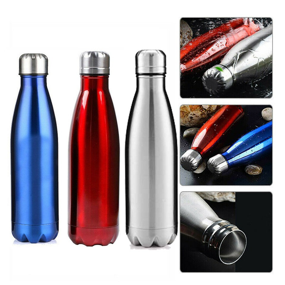 Bouteille d'eau isotherme portable en acier inoxydable 500 ml chaud et froid
