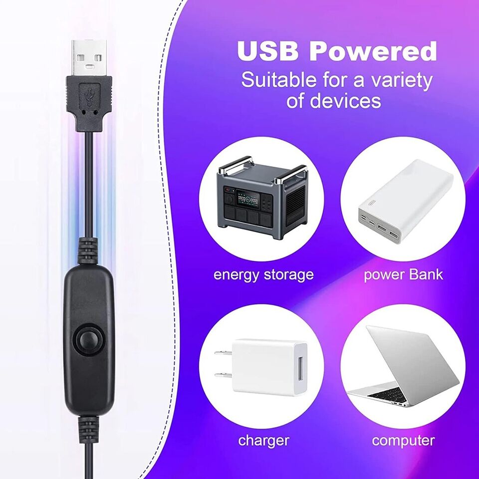 LAMPADA COLLA UV LUCE VIOLA RAGGI ULTRAVIOLETTI LED CLIP TAVOLO NAIL ART UNGHIE