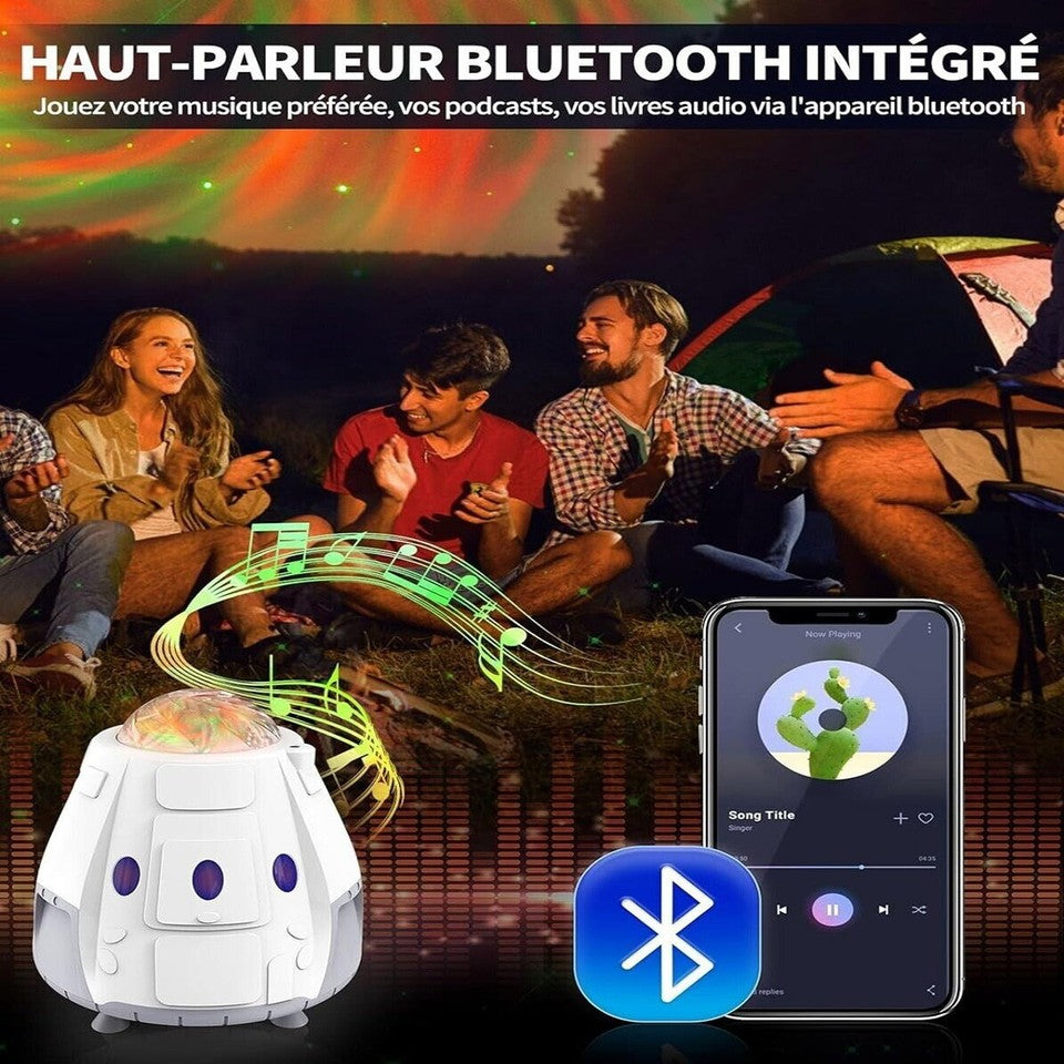 ENCEINTE BLUETOOTH PROJECTEUR LAMPE VEILLEUSE GALAXIE CAPSULE VAISSEAU SPATIAL