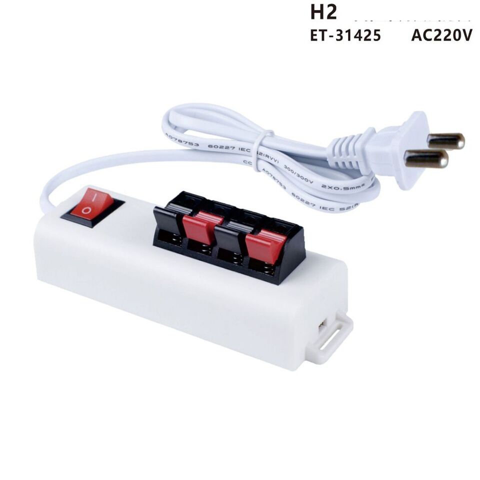 TESTER BANCO MULTIPRESA SUPPORTO LAMPADA LED 4 PIN INTERRUTTORE APPLIQUE LAMPADE