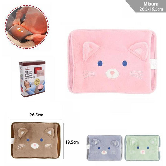 BORSA ACQUA CALDA ELETTRICA SCALDINO SCALDA MANI LETTO RICARICABILE GATTO