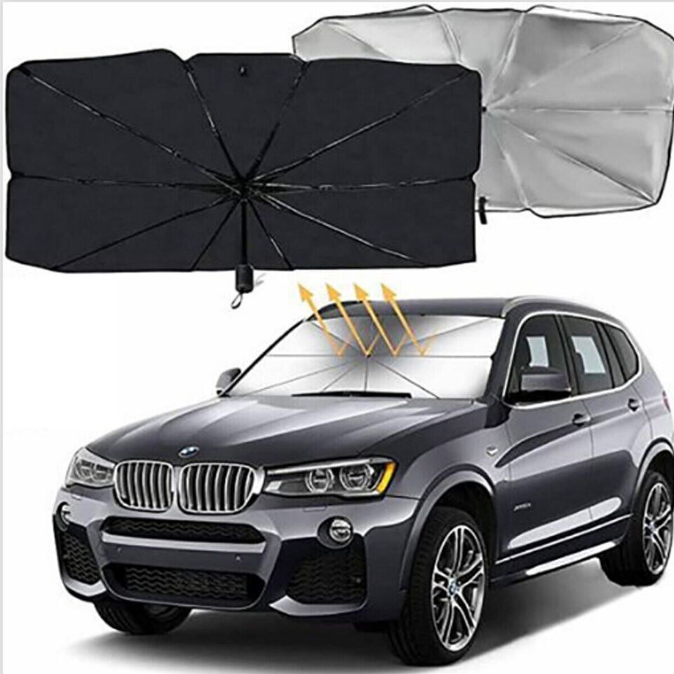 PARASOLE PER AUTO PARABREZZA ANTERIORE PIEGHEVOLE 130X77 CM OMBRELLO PORTATILE