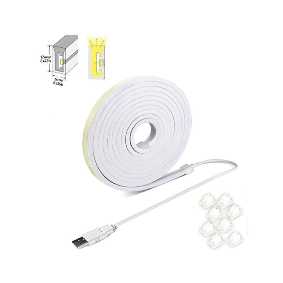 STRISCIA LED FLESSIBILE PER GANCI CON BINARIO SOFFITTO SCRITTA USB LUCE BLU