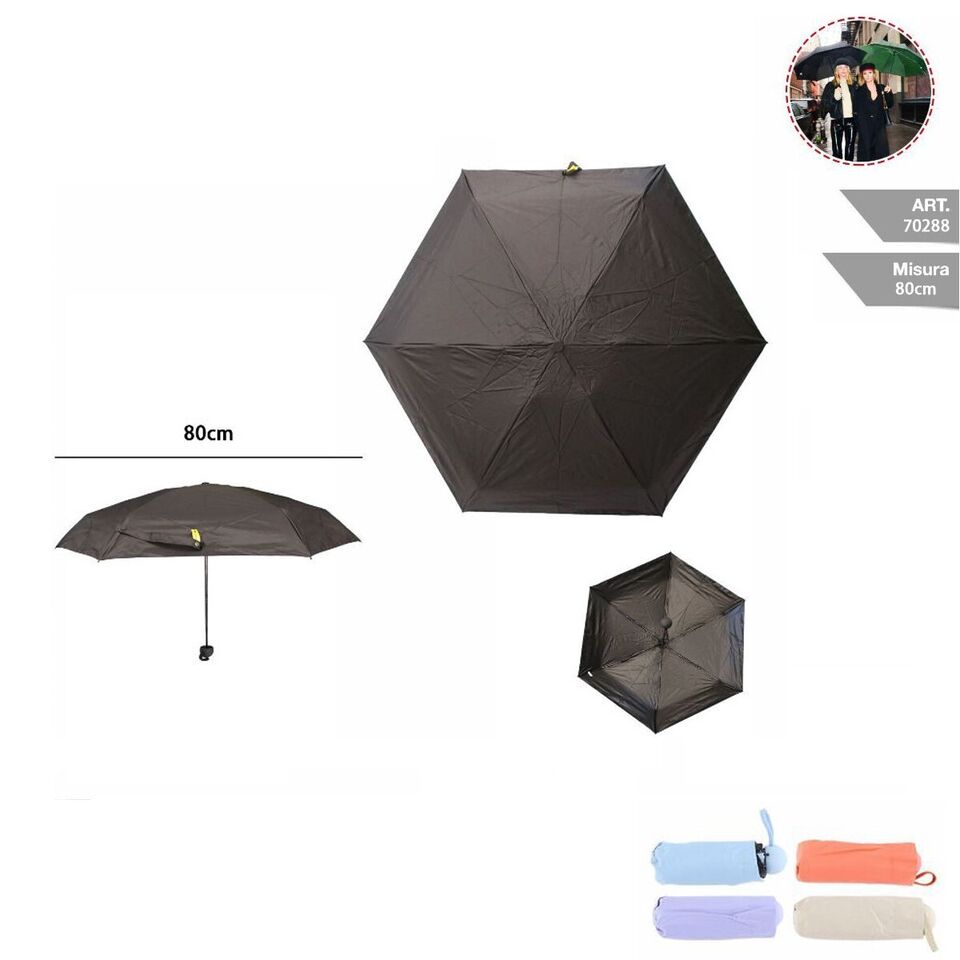 MINI OMBRELLO PORTATILE COMPATTO PIOGGIA ANTIVENTO DA BORSA BORSETTA VIAGGIO