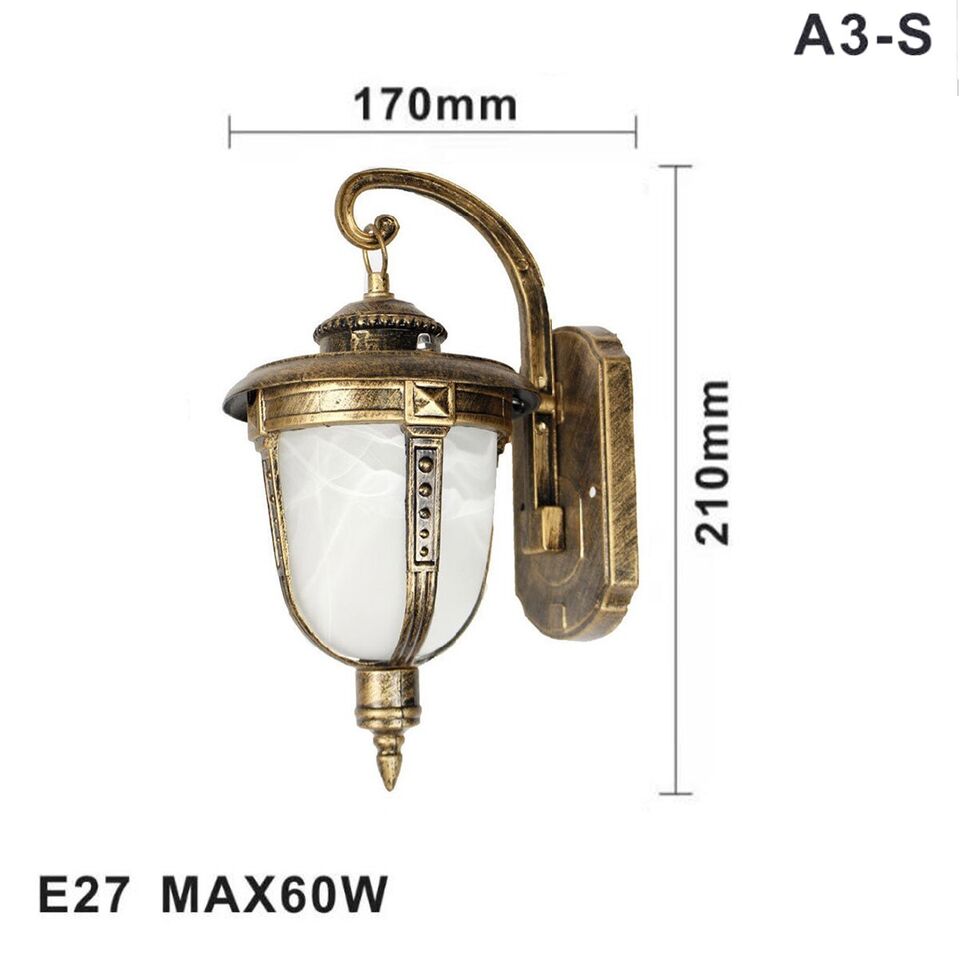 LAMPADA LANTERNA FARETTO MURO APPLIQUE GIARDINO ATTACCO E27 ESTERNO BRONZO A3-S