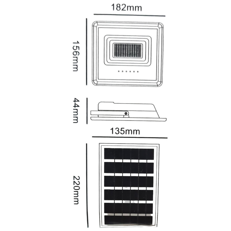 PROJECTEUR LED HAUTE LUMINOSITÉ À PANNEAU SOLAIRE CRÉPUSCULAIRE TÉLÉCOMMANDE 50W