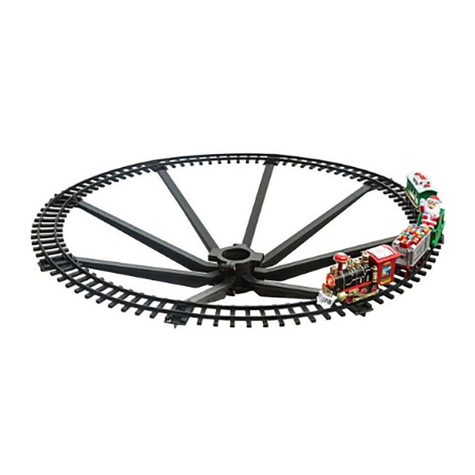 TRENINO ELETTRICO LUCI E SUONI AGGANCIABILE ALL'ALBERO DI NATALE DIAMETRO 89 CM
