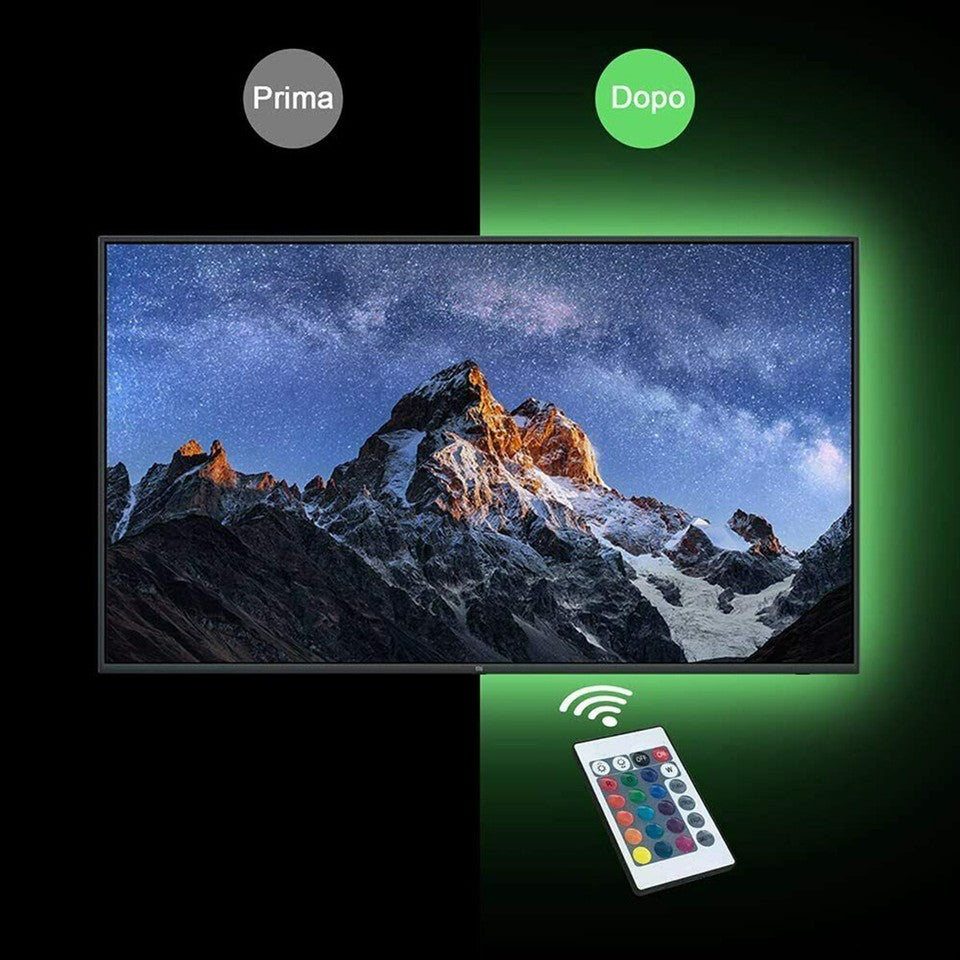 BANDE LED ADHÉSIVE LUMIÈRE RVB RÉTROÉCLAIRAGE TV USB 2 M FLEXIBLE TE-B0309