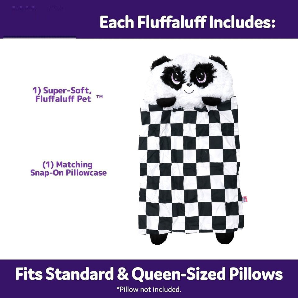 HOUSSE DE COUSSIN AVEC PELUCHE AMOVIBLE IDÉE CADEAU ENFANTS PANDA