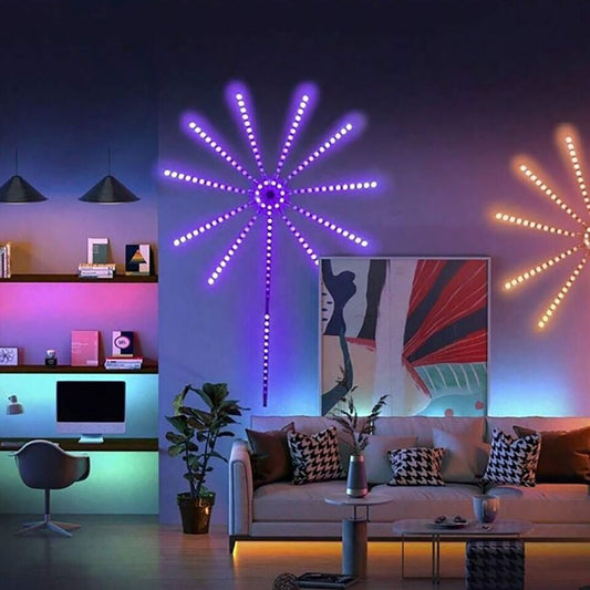 STRISCIA LUMINOSA LED FUOCHI D'ARTIFICIO LUCE MUSICALE NATALE SMART USB NATALE