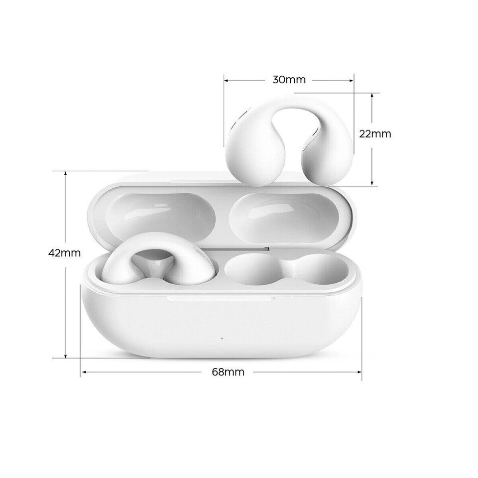 CUFFIE AURICOLARI BLUETOOTH 5.3 TWS ORECCHINO WIRELESS CLIP ORECCHIO SMATPHONE