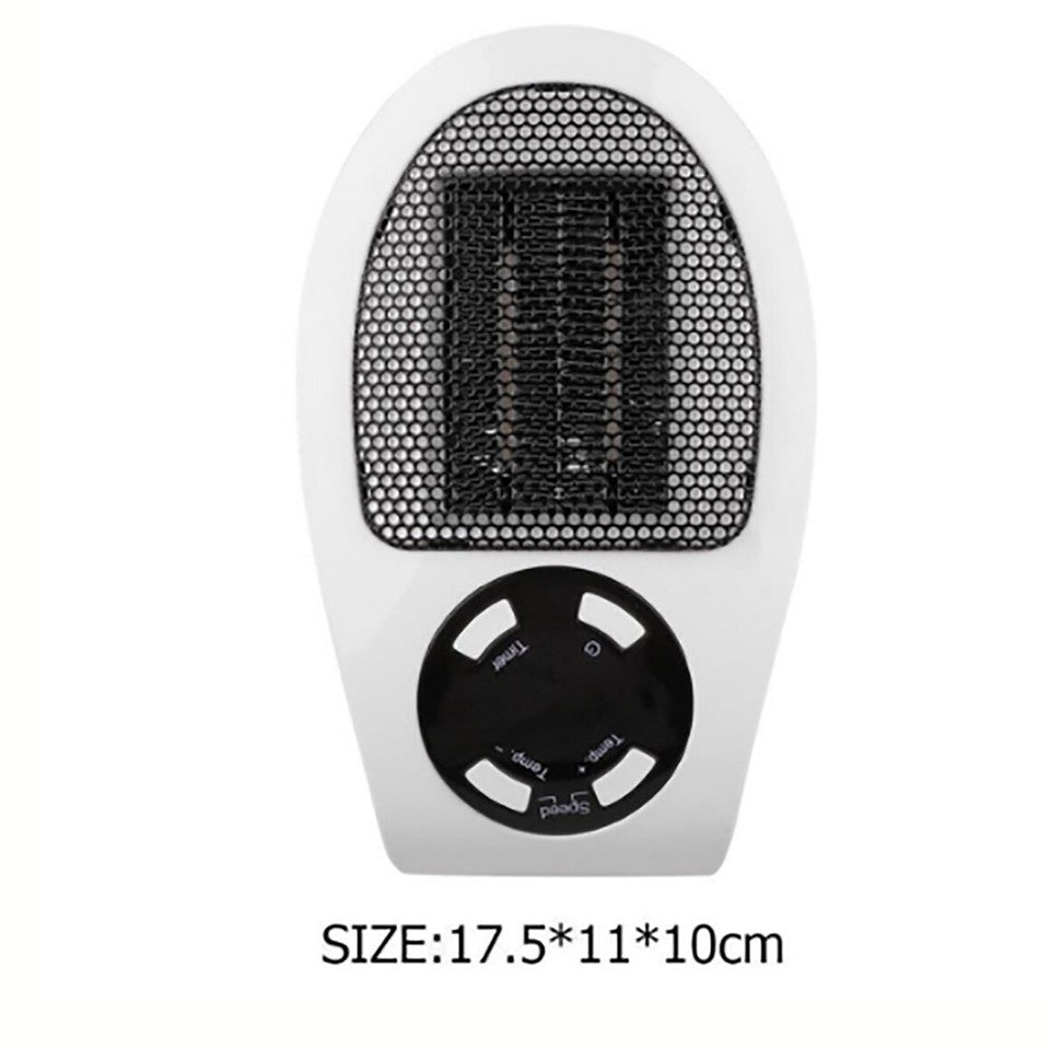 TERMOVENTILATORE MINI STUFA STUFETTA ELETTRICO 500W TIMER A PARETE SENZA FILO