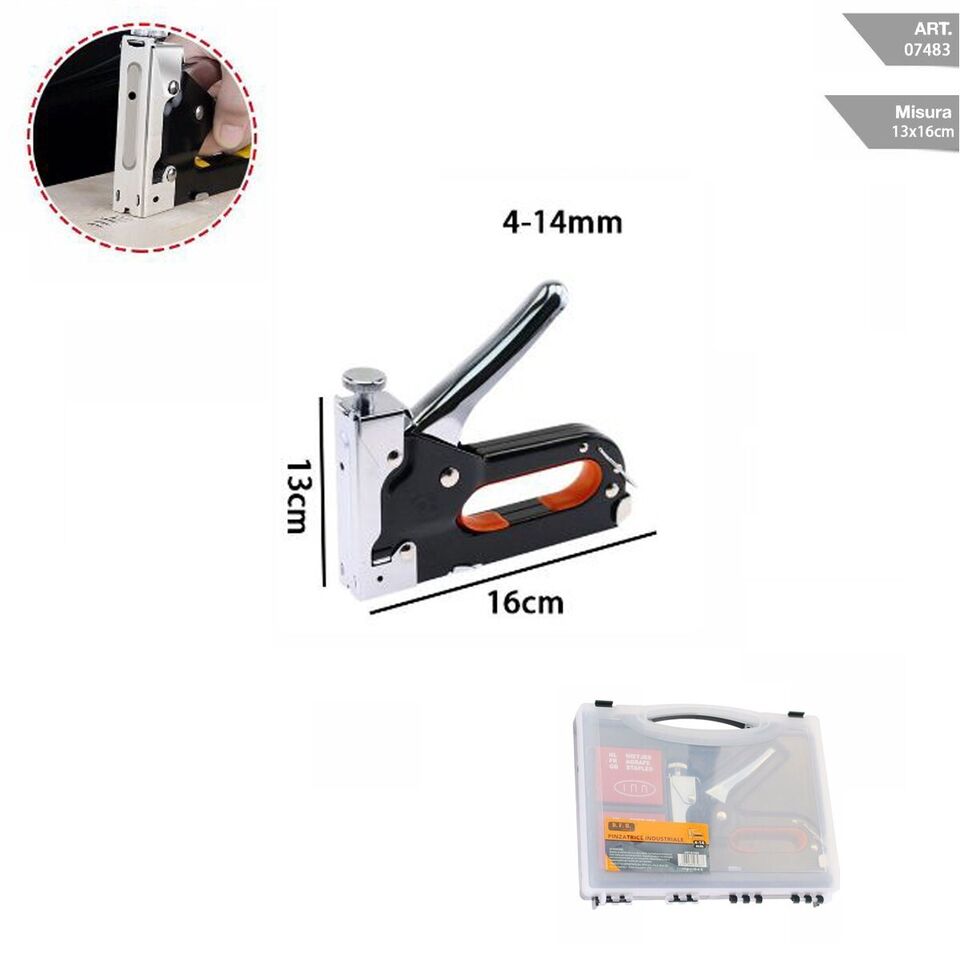 GRAFFETTATRICE MARTELLO VALIGETTA SPARA PUNTI MANUALE SPILLATRICE 300 SPIELLETTE