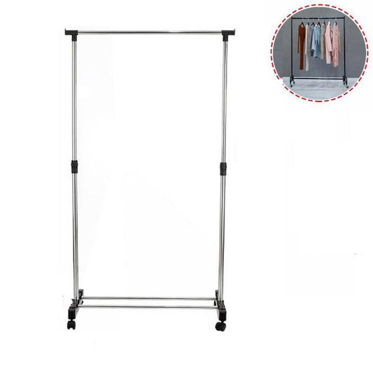 PORTE-MANTEAU TÉLESCOPIQUE EXTENSIBLE SIMPLE À ROULETTES 80x42x155CM 69064