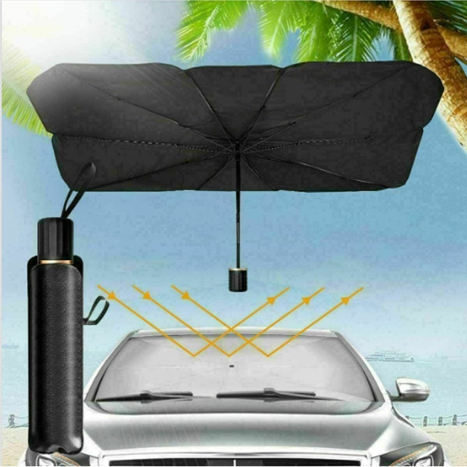 PARASOLE PER AUTO PARABREZZA ANTERIORE PIEGHEVOLE 130X77 CM OMBRELLO PORTATILE