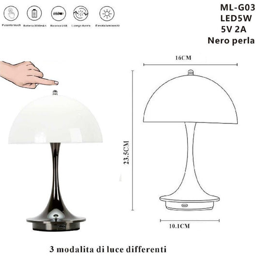 LAMPE DE TABLE TACTILE LED MODERNE RECHARGEABLE BAR HÔTEL RESTAURANT NOIR ML-G03