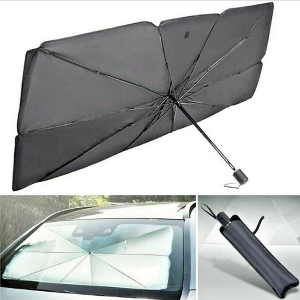 PARASOLE PER AUTO PARABREZZA ANTERIORE PIEGHEVOLE 130X77 CM OMBRELLO PORTATILE