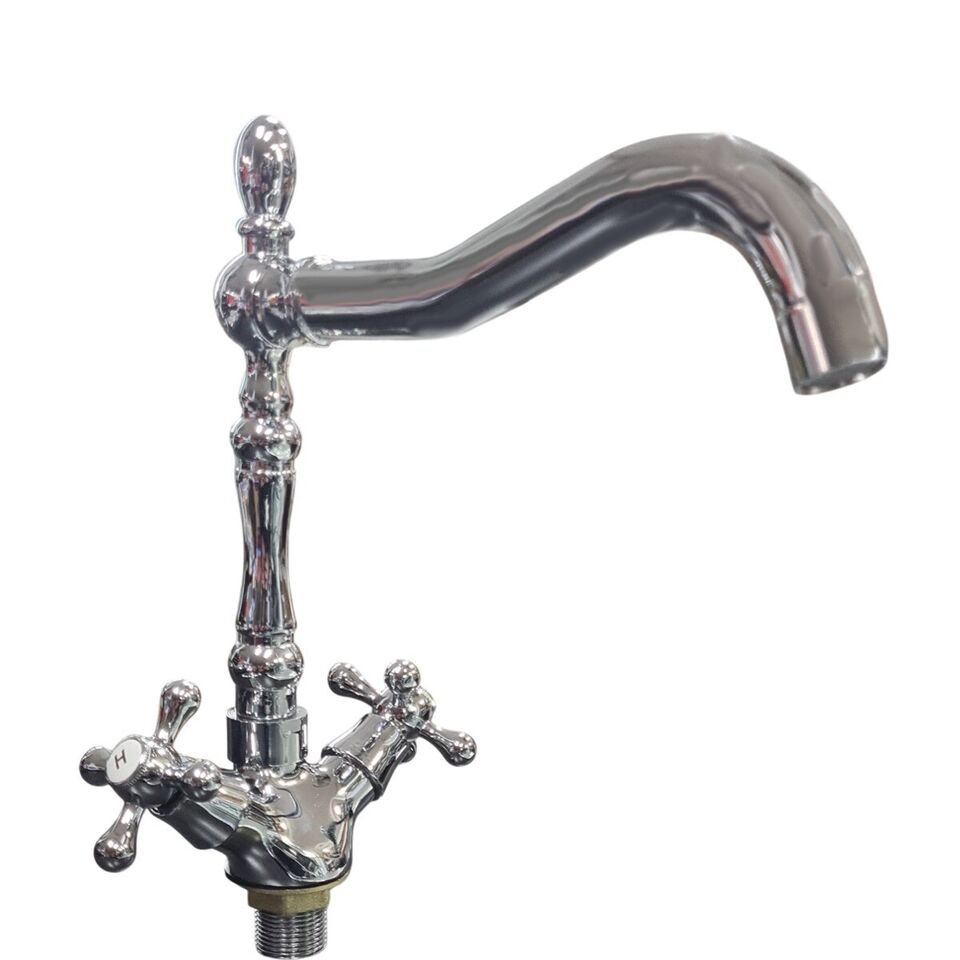 RUBINETTO LAVELLO CUCINA CANNA ALTA ANTICO MISCELATORE LAVANDINO CROMATO JH-1693