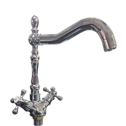 RUBINETTO LAVELLO CUCINA CANNA ALTA ANTICO MISCELATORE LAVANDINO CROMATO JH-1693