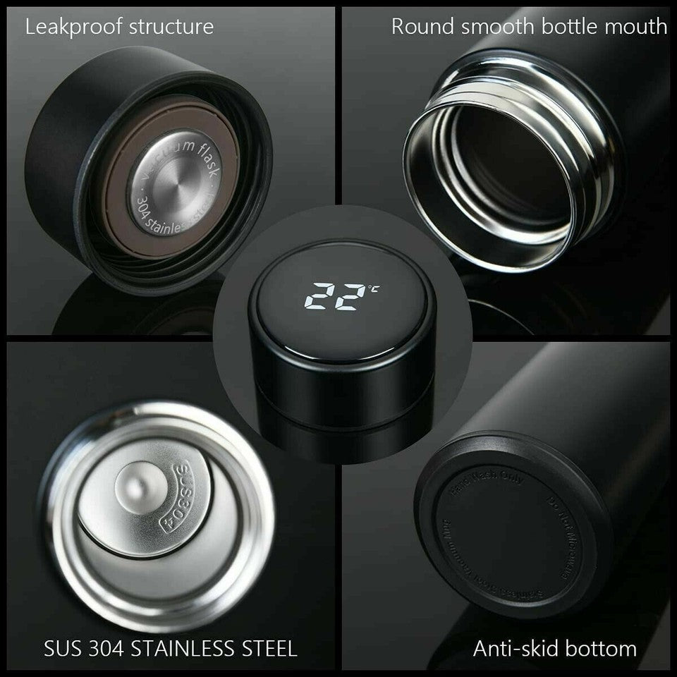 BOUTEILLE AFFICHAGE TACTILE EAU CHAUDE FROIDE INTELLIGENTE ACIER INOXYDABLE THERMOS