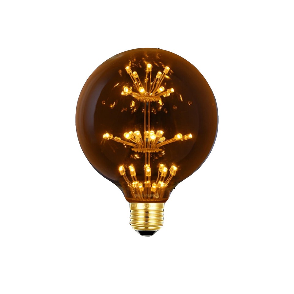 LAMPADINA LED 3W LUCE CALDA ATTACCO E27 SFERA GLOBO G125 STELLA LUMINOSA 2200K