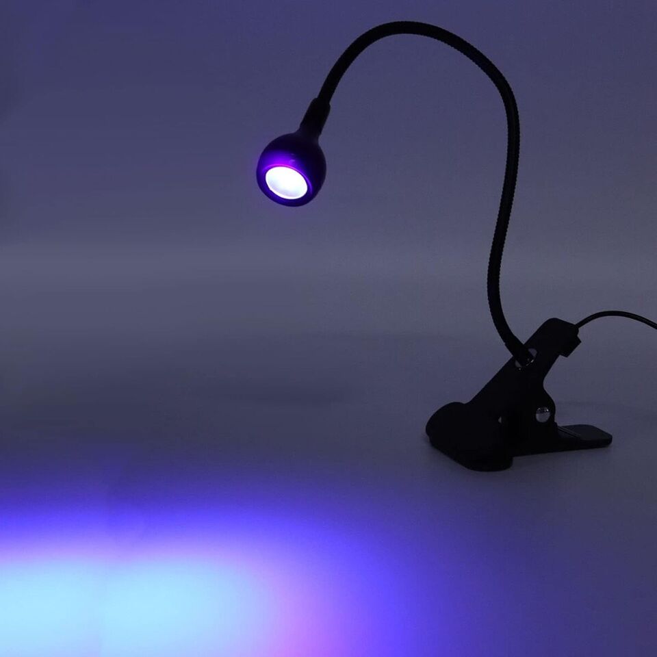 LAMPADA COLLA UV LUCE VIOLA RAGGI ULTRAVIOLETTI LED CLIP TAVOLO NAIL ART UNGHIE