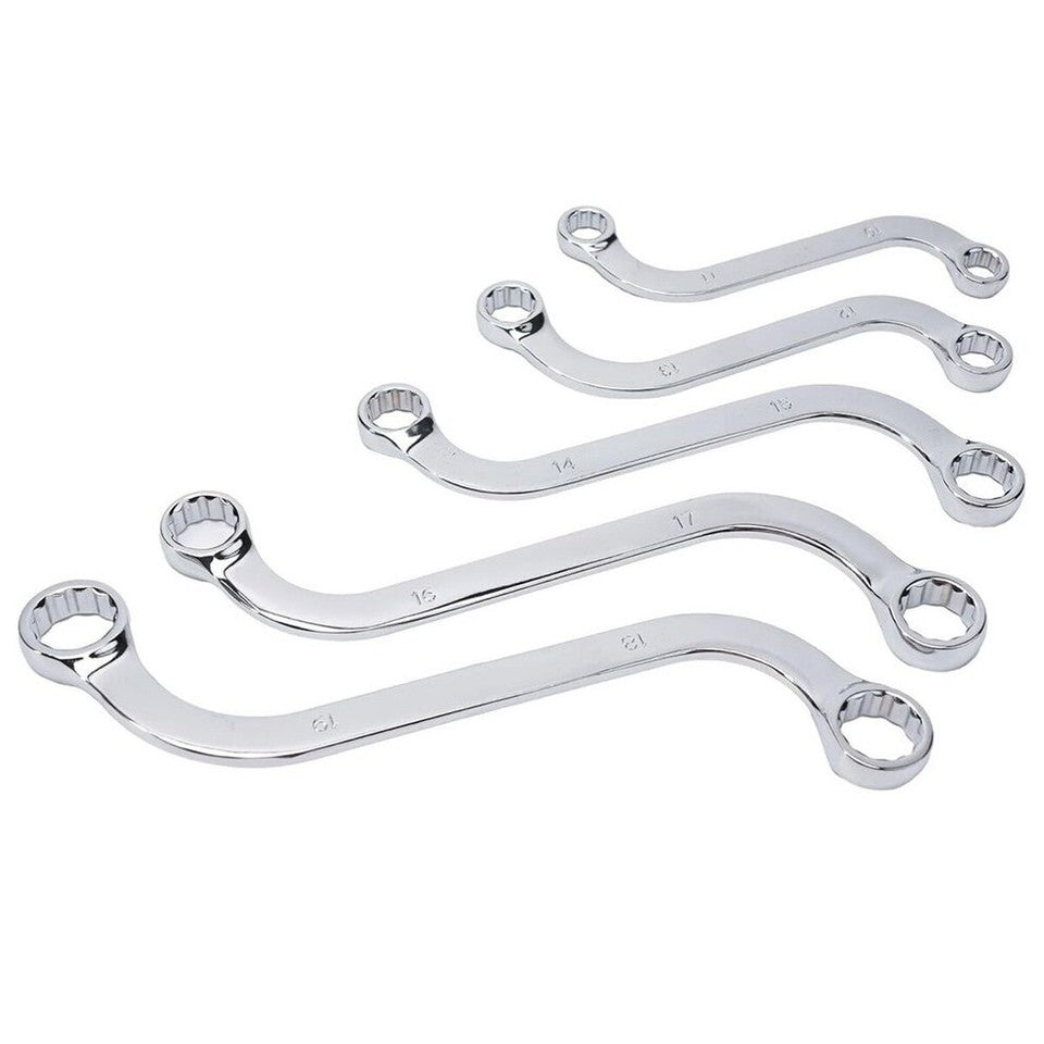 JEU DE 5 CLÉS MIROIR DE MÉCANICIEN COMBINÉES FIXES DE TYPE S VOITURE POLYGONALES À ŒILLET 10-19MM