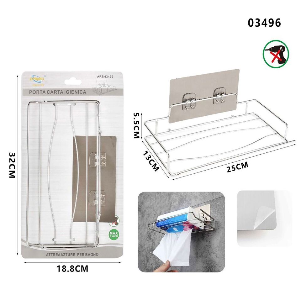 MENSOLA DA PARETE ADESIVA SCAFFALE ORGANIZER PORTA SALVIETTE BAGNO CUCINA 03496