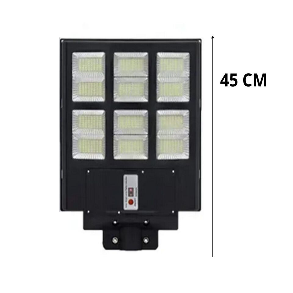 FARO LAMPIONE STRADALE PANNELLO SOLARE PALO TELECOMANDO SENSORE MOVIMENTO 600W