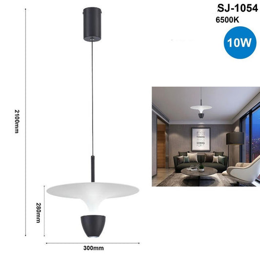 LUSTRE INDUSTRIEL SUSPENSION MODERNE PLAFONNIER LUMIÈRE LED FROIDE 6500K NOIR