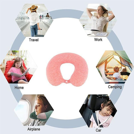 CUSCINO DA VIAGGIO COLLO CERVICALE IN TESSUTO MEMORY FOAM RELAX AUTO TRENO AEREO