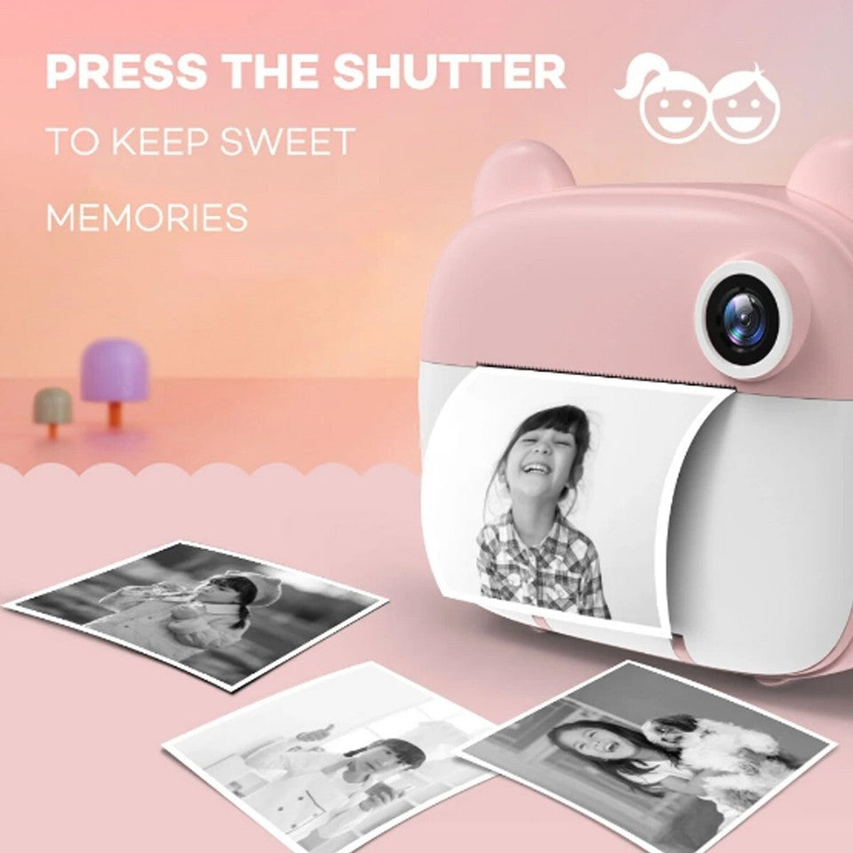 FOTOCAMERA STAMPA ISTANTANEA BAMBINI FOTO TERMICA MACCHINA FOTOGRAFICA DIGITALE