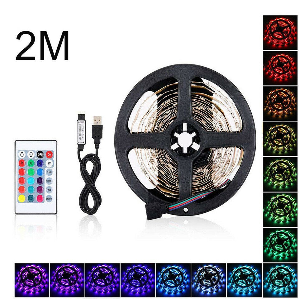 BANDE LED ADHÉSIVE LUMIÈRE RVB RÉTROÉCLAIRAGE TV USB 2 M FLEXIBLE TE-B0309