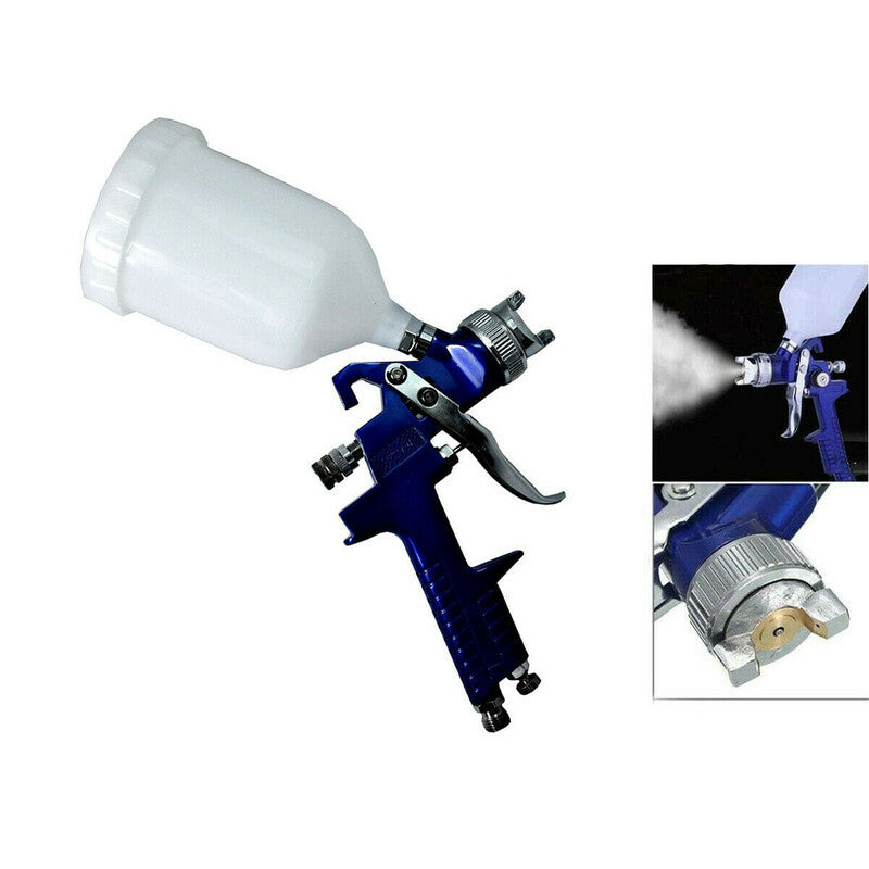 PISTOLA AEROGRAFO AD ARIA 600ML SPRUZZO VERNICIATURA PITTURA SPRAY H-827P 1.7 MM