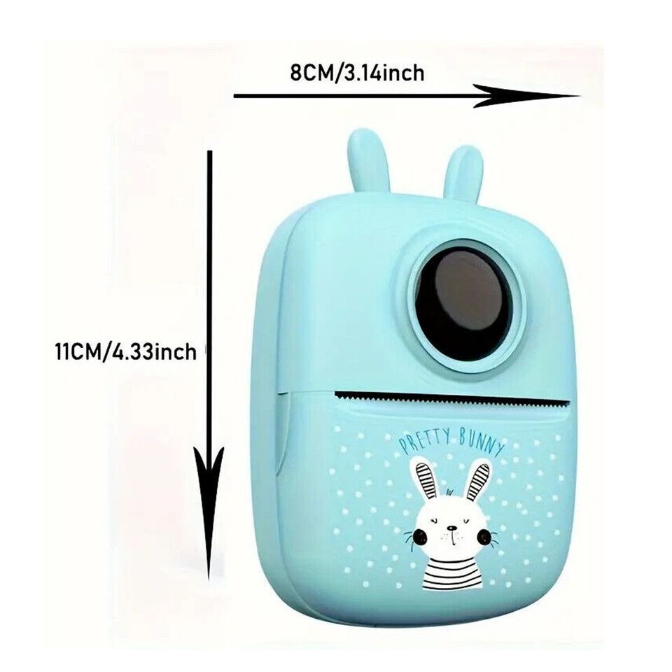 MINI STAMPANTE PORTATILE STAMPA DA SMARTPHONE FOTO VIDEO TESTO AZZURRO BLUETOOTH