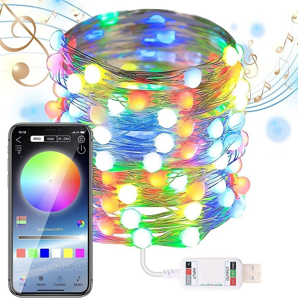 STRISCIA 200 LED 20MT BLUETOOTH RGB SMART APP LUCI DI NATALE IP20 ALBERO