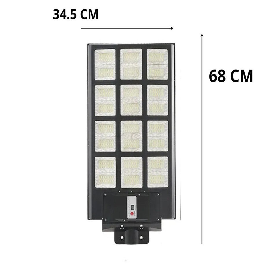 FARO LAMPIONE STRADALE PANNELLO SOLARE PALO TELECOMANDO SENSORE MOVIMENTO 1200W