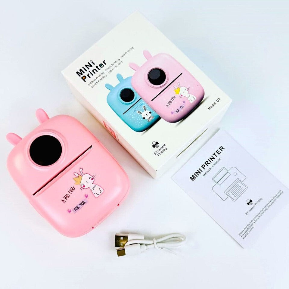 MINI STAMPANTE PORTATILE STAMPA DA SMARTPHONE FOTO VIDEO TESTO ROSA BLUETOOTH