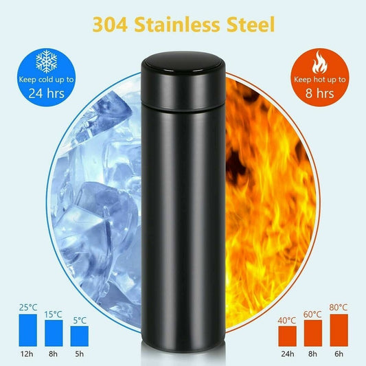 BOUTEILLE AFFICHAGE TACTILE EAU CHAUDE FROIDE INTELLIGENTE ACIER INOXYDABLE THERMOS