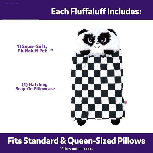 FEDERA COPRI CUSCINO CON PELUCHE RIMOVIBILE IDEA REGALO BAMBINI PANDA