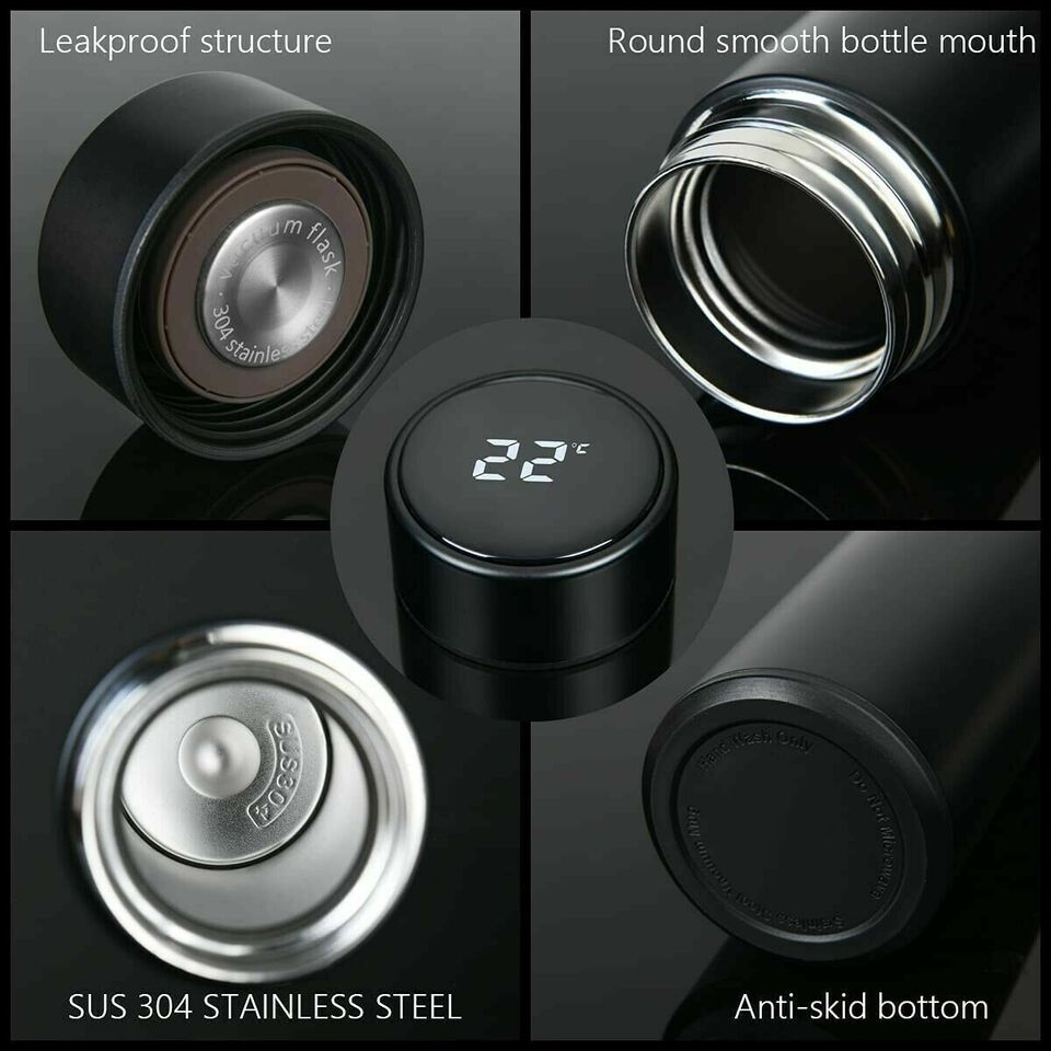 BOTTIGLIA DISPLAY TOUCH ACQUA CALDO FREDDO SMART ACCIAIO INOSSIDABILE THERMOS