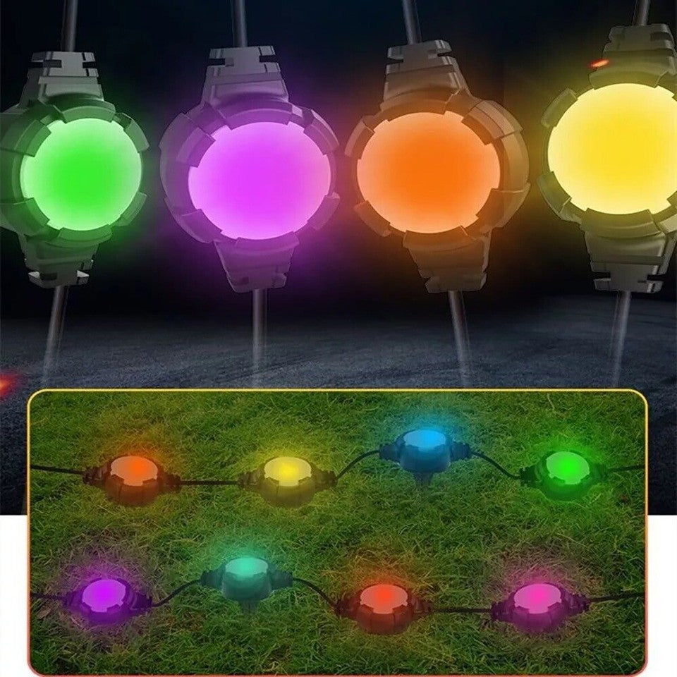 GUIRLANDE LED INTELLIGENTE RVB BALISE SOL EXTERIEUR SOLAIRE 16 AMPOULES IP65 F16C