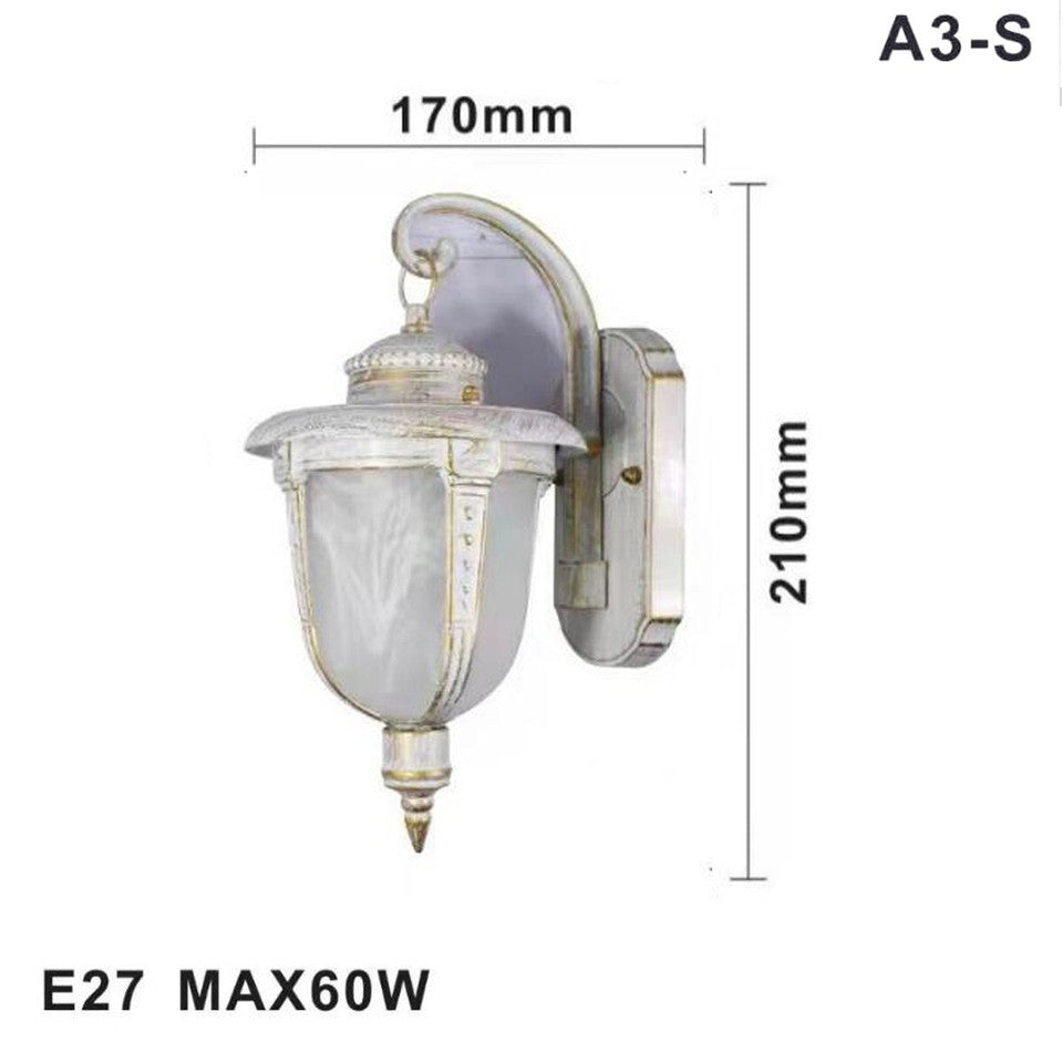 LAMPADA LANTERNA FARETTO MURO APPLIQUE GIARDINO E27 ESTERNO BIANCO SPORCO AS-3